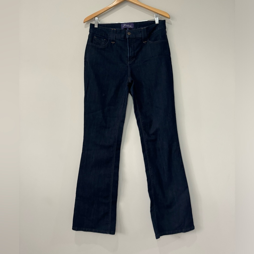 NYDJ Women's Dark Indigo Slightly Flare Bootcut High waist Jeans size 12